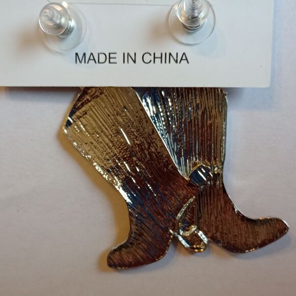 NWT Noir Merry Vibes Cowboy Boot Earrings - Picture 4 of 4